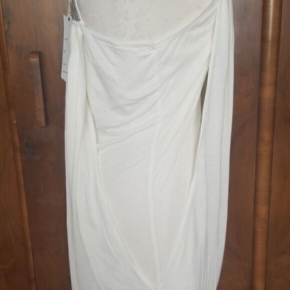 Mono Reno Ivory Knit Dress with Rhinestone Straps - Picture 5 of 8